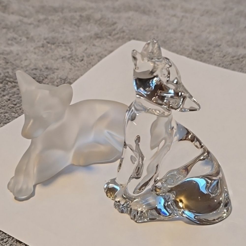 Lenox 1994 Crystal Keeper of the Wild Wolf Set | Howling & Resting Figurines